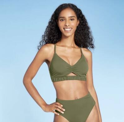 green bathing suit top