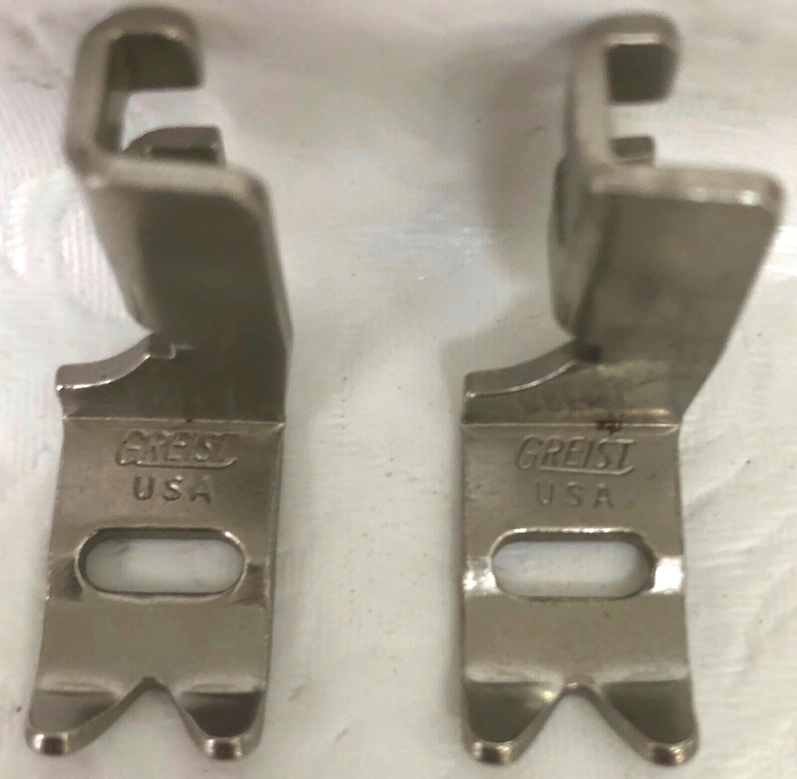 Vintage Sewing Machine Accessory Box W/10 Greist Presser Feet Parts eBay