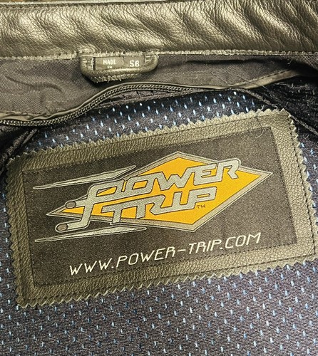 Power Trip Men’s Black Leather Armored Motorcycle Jacket Size 56 (XL) - Picture 15 of 16
