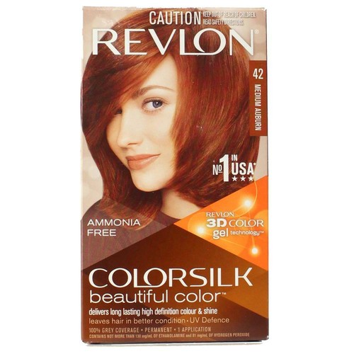Revlon COLORSILK Permanent Hair Color | 42 Medium Auburn 3D Gel High Definition - Picture 2 of 2