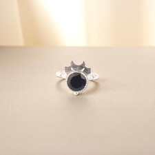 Black Onyx Gemstone 925 Sterling Silver Daily Wear Jewelry Ring Gift For Women