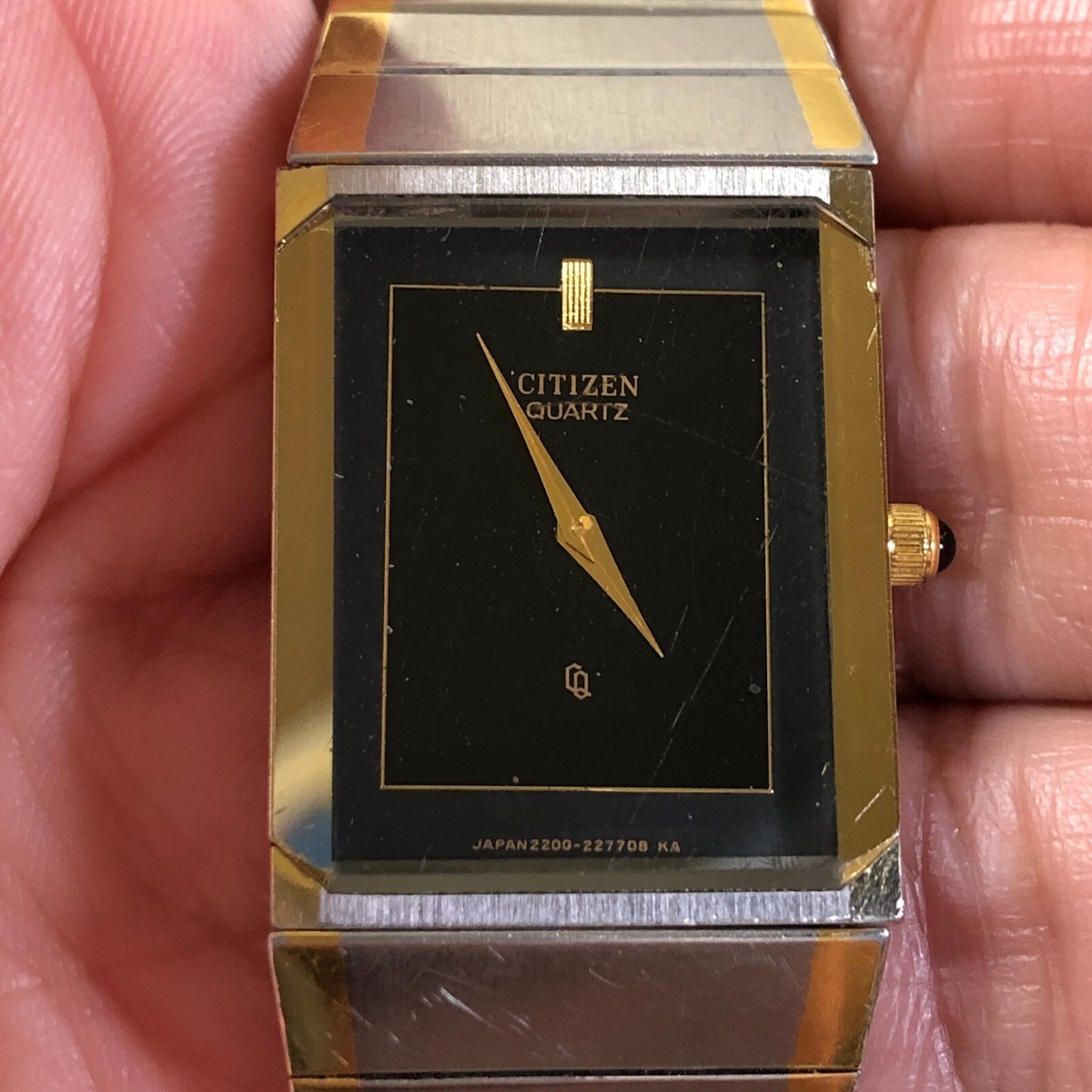 Vintage Citizen Womens 2200-224655 Two Tone Rectangular