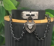 Punk Goth Bracelet Black Leather Spike Rivet Metal Studded Wristband A2352