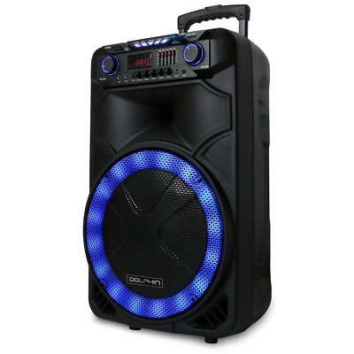 Dolphin SP-1500RBT 15'' Loud Bass Rechargeable Bluetooth Party Speaker with Light