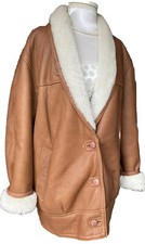 Wallace Sacks Ladies Size 12 Sheepskin Shearling Jacket/coat Tan