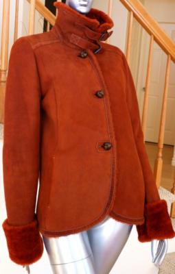 Max Mara Italy Spanish Merino Lamb Sheepskin Shearling Mouton Coat дубленка M 10