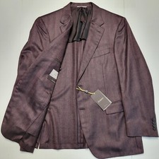  2395 CANALI EXCLUSIVE Herringbone CASHMERE SILK Sport Jacket 48R EU 58 Purple