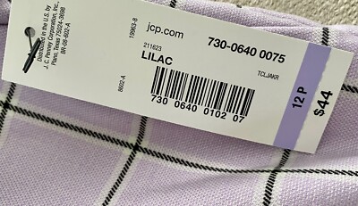 b＊e NWT Worthington Women's Lilac Plaid Pleated, Belted Dress Shorts