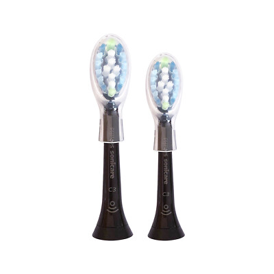 2x Philips DiamondClean Smart C3 Plaque Control Brush Heads | Black | No Box
