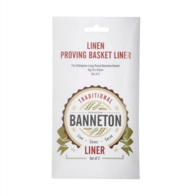 Eddingtons Round Banneton Liner 2er Set - Brotkorb Abdeckung - Leinen - 1 kg