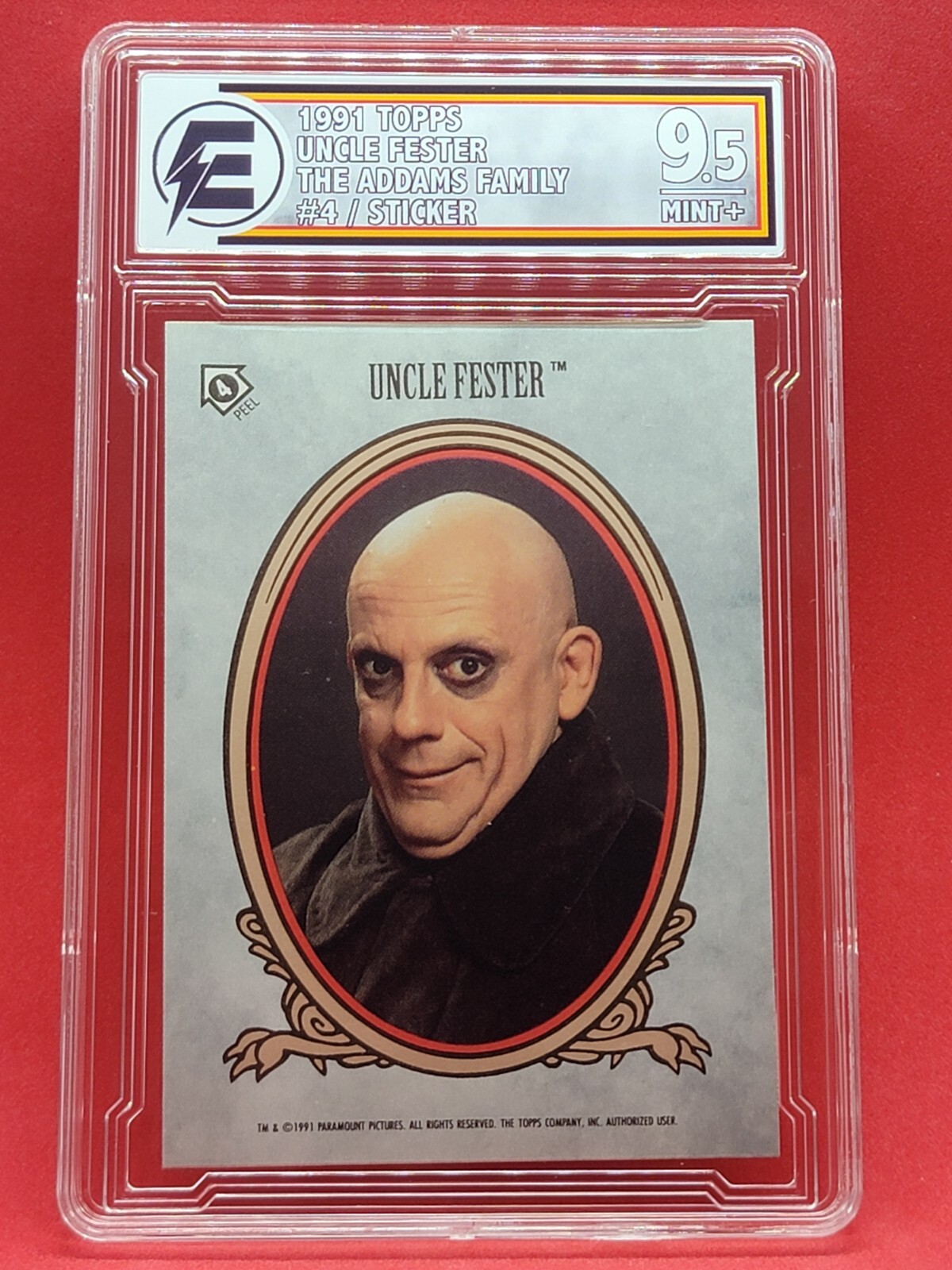 1991 Topps The Addams Family Uncle Fester STICKER #4 EGC 9.5 6~C