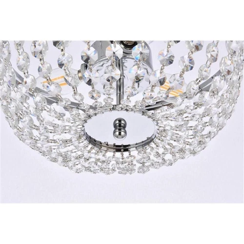 Elegant Lighting Cora 13" Iron and Crystal Flush Mount in Chrome - Picture 6 of 7