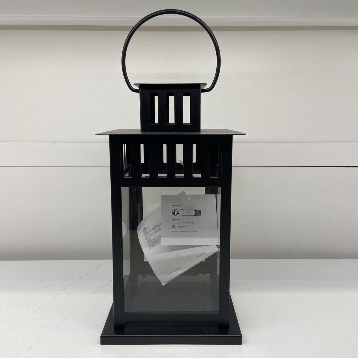 Brand New IKEA BORRBY Black Lantern for Block Candle 28 cm (11