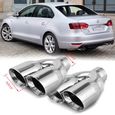 2X Dual Exhaust Tip 2.5" Inlet 3.5" Outlet Weld-On For Volkswagen Jetta GLI MK6