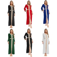 Women Dress Bohemian Gown Travel Robe Eid Festival Abaya Ceremony Muslim Thobe
