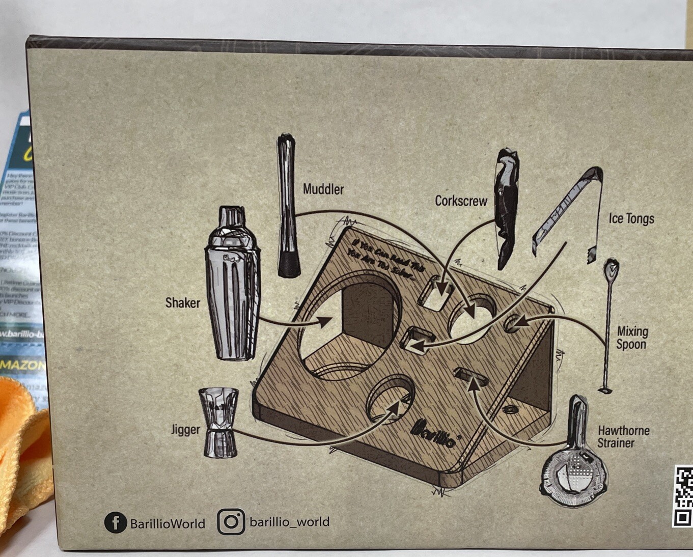 Barillio 10-Piece Mixology Bartender Kit w/ Bamboo Stand Silver Stainless Steel