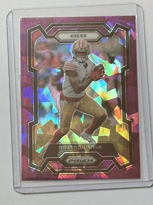 BRANDON AIYUK 2023 Panini Prizm Purple Cracked Ice /225 San Francisco 49ers