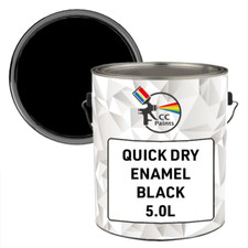 QD Enamel Black Quick Drying Gloss Metal Steel Work Topcoat - 5 Litre (Next Day)