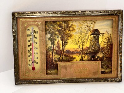 MCM Advertising Thermometer 'Fall Scene' E. F. Jacobs Hardware Klemme IA