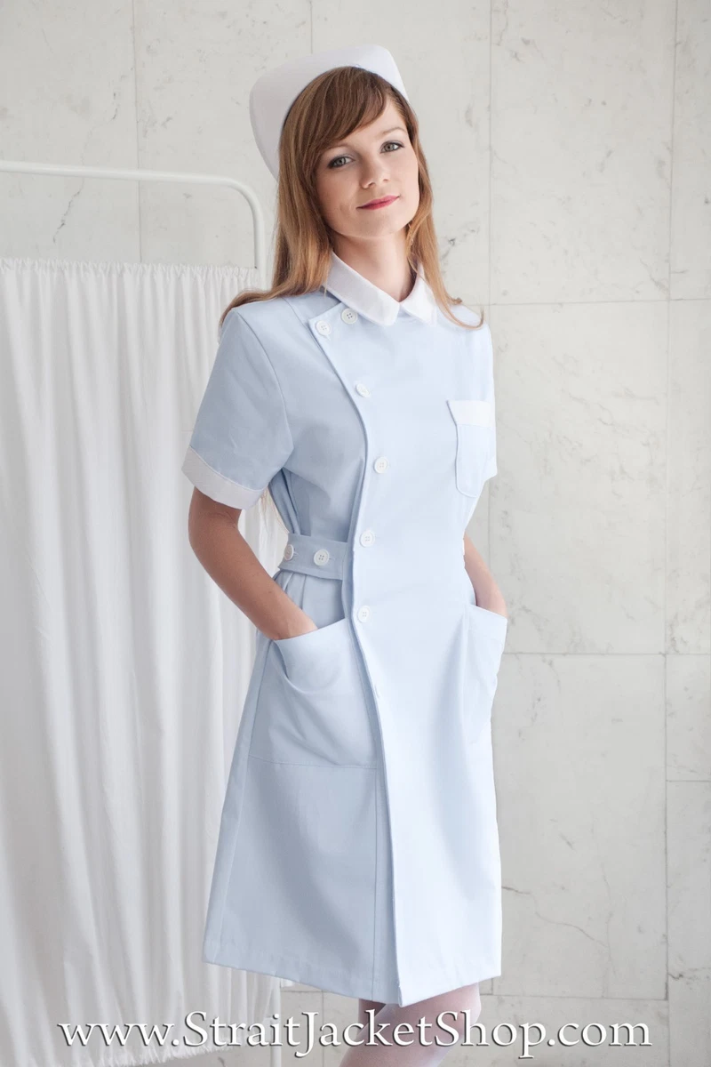 Blue Nurse Uniform - High Quality, 100% Cotton / With Nurse Cap / Green /  Scrubs