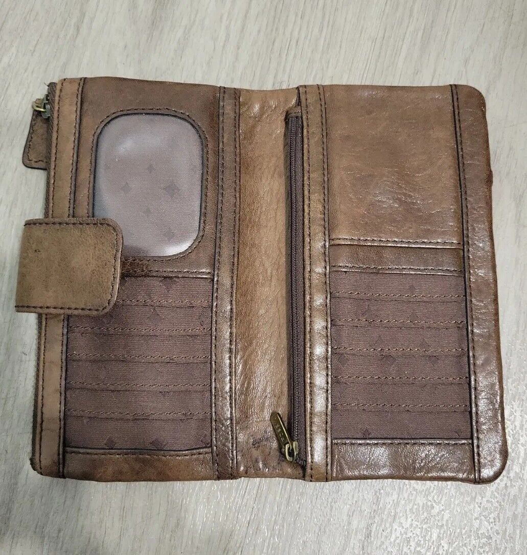 Fossil Long Live Vintage Wallet Soft Dark Brown L… - image 5