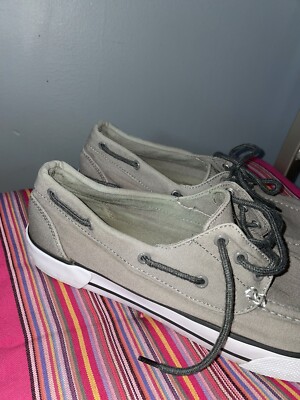 Polo Ralph Lauren Mens 11.5 D Casual Boat Shoes Canvas Gray  display picture 3