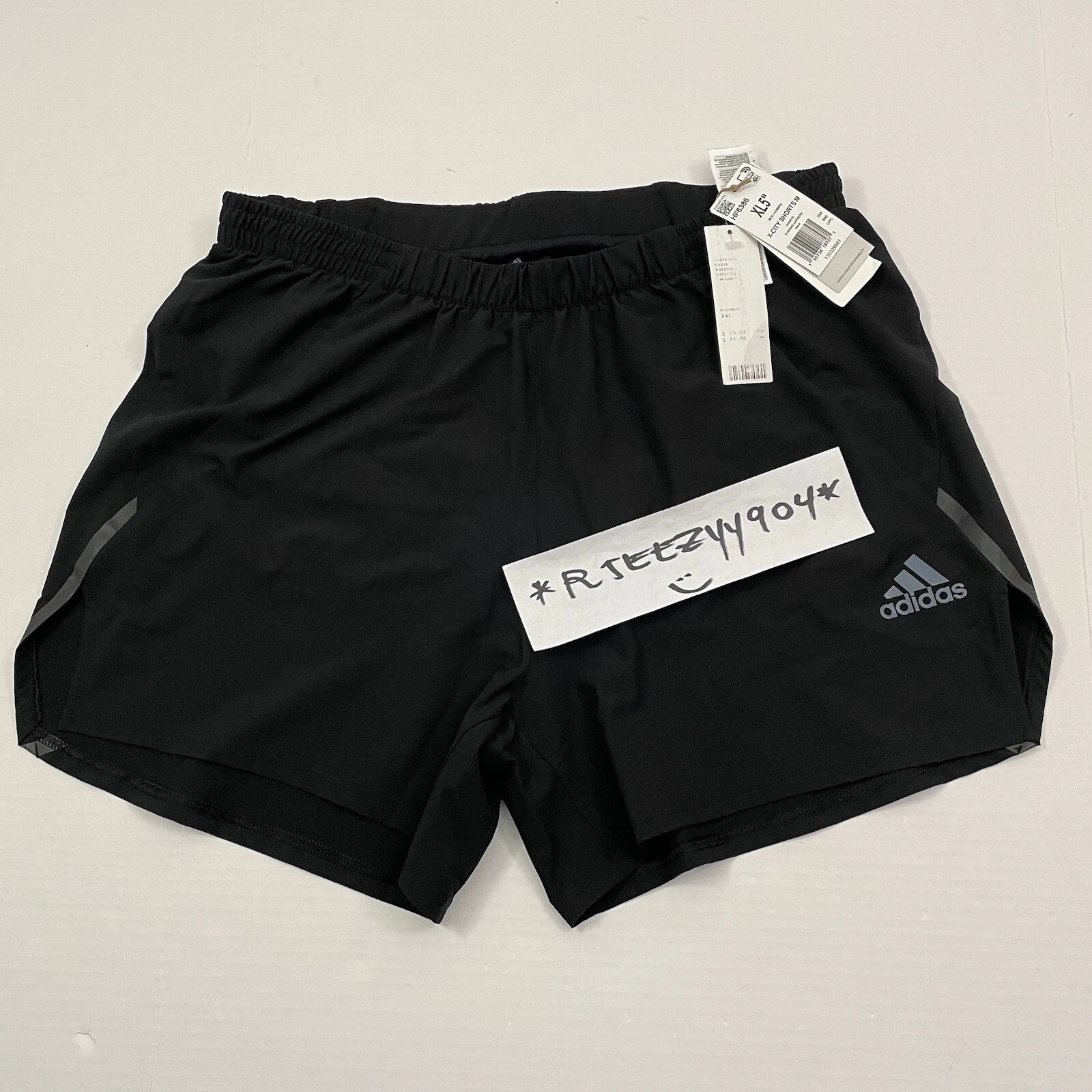 $75 Mens Size XL Adidas X City 5" Packable Running Shorts Black HF6386