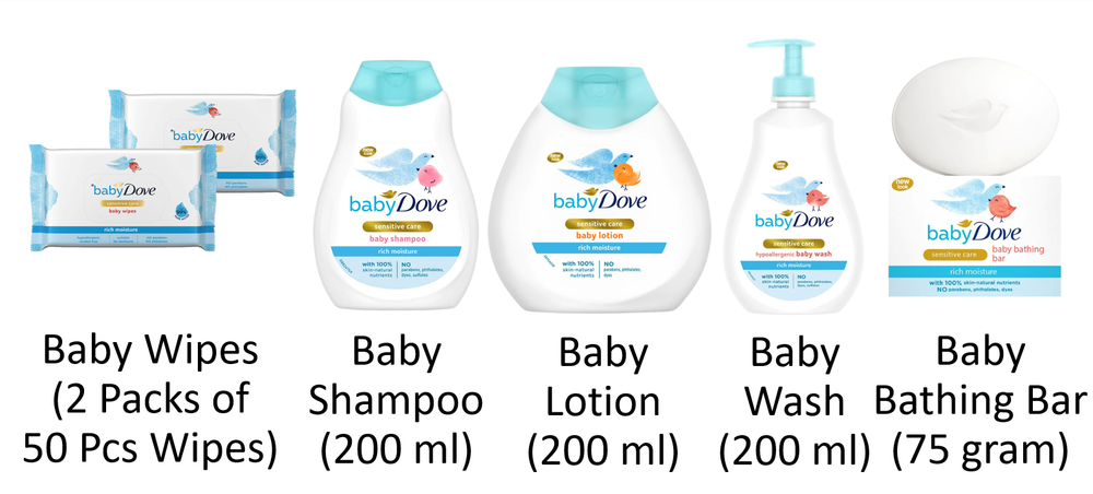 Baby Dove Combo Pack Baby Wipes Baby Wash Baby Lotion Baby Shampoo Baby Soap