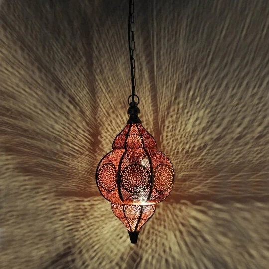 Vintage Design Moroccan Turkish Lamp, Handmade Ceiling Fix Hanging Lighting Lamp - Image 4 of 4