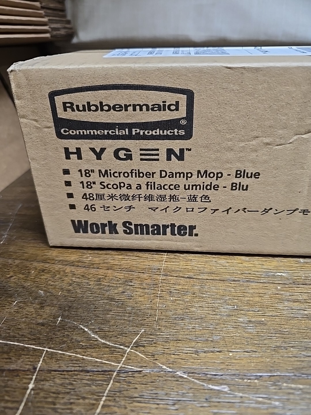 Rubbermaid HYGEN 18 inch Microfiber Damp Room Mop 12 Count Blue