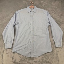 Brooks Brothers Classic Shirt Men 16 34 Blue Striped American Supima Cotton