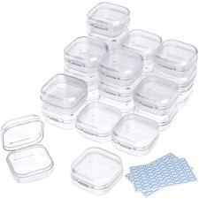 Small Containers with Lids 24 Packs Plastic Box Clear Small Storage Container...