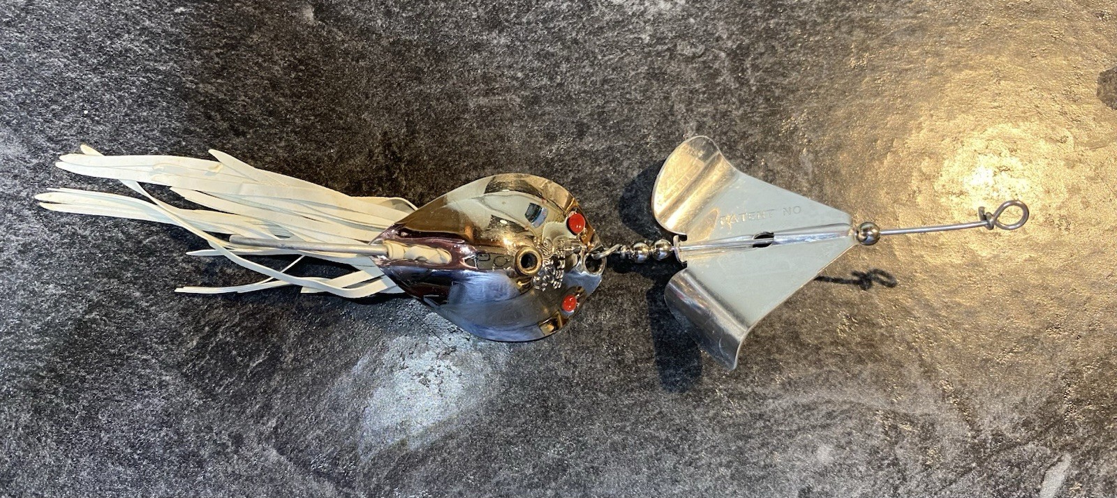 Vtg Lurh Jensen HERB'S Dilly BUZZ Chrome Spoon Buzzbait Topwater 5/8 Fish Lure - Image 1