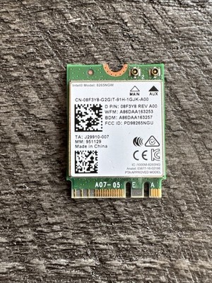 Intel Dual Band Wireless 8265NGW Wi-Fi + BT Board 01AX702 G86C0007J510