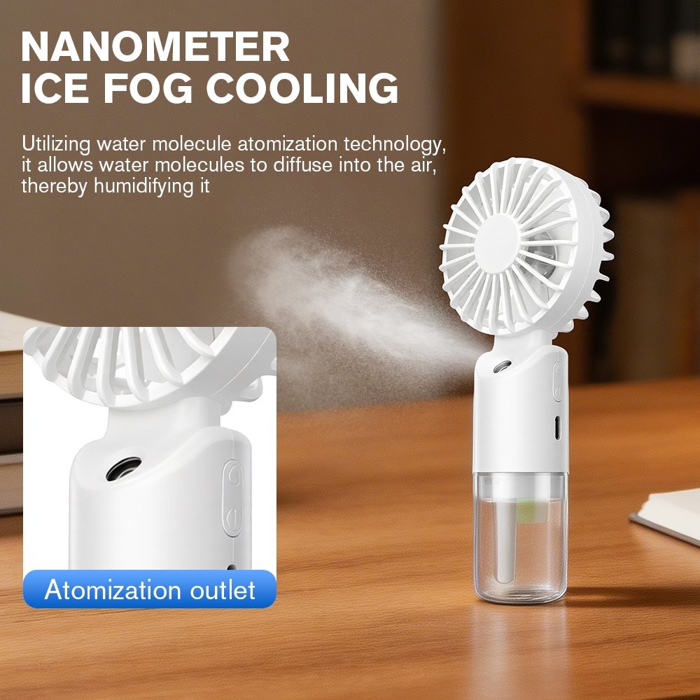 Handheld Mist Fan With Water Humidifier Cooler Rechargeable Mini