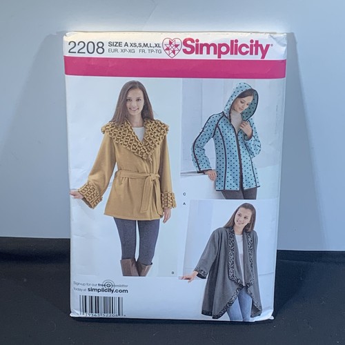 Uncut Simplicity 2208 Misses Fleece Jackets Sewing Pattern XS–XL 3 Styles Jacket - Picture 3 of 9
