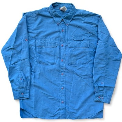 North Face Blue Button Up Nylon Shirt Utility Gorpcore Button Up Lightweight L