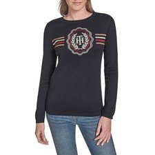 Tommy Hilfiger Crew Neck Sweater Sky Captain Gray Women's Large NWT