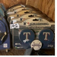 iHip Speakers Texas Rangers MLB Team Logo Blue/White Officially Licensed