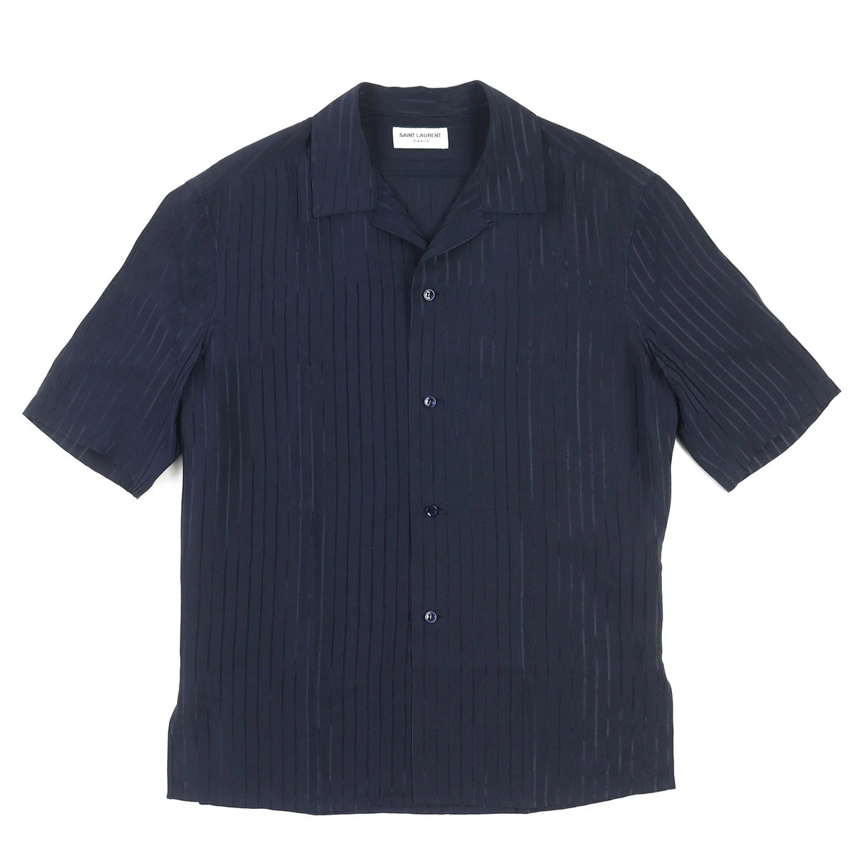 Saint Laurent Short Sleeve Striped Casual Button-Down Shirts for