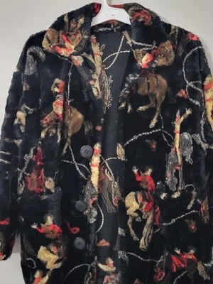 Vintage Unique Donnybrook black cowboy rodeo faux fur jacket | eBay