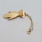 Vintage Scarf Glove Holder w Chain Gold tone Ladies Hands