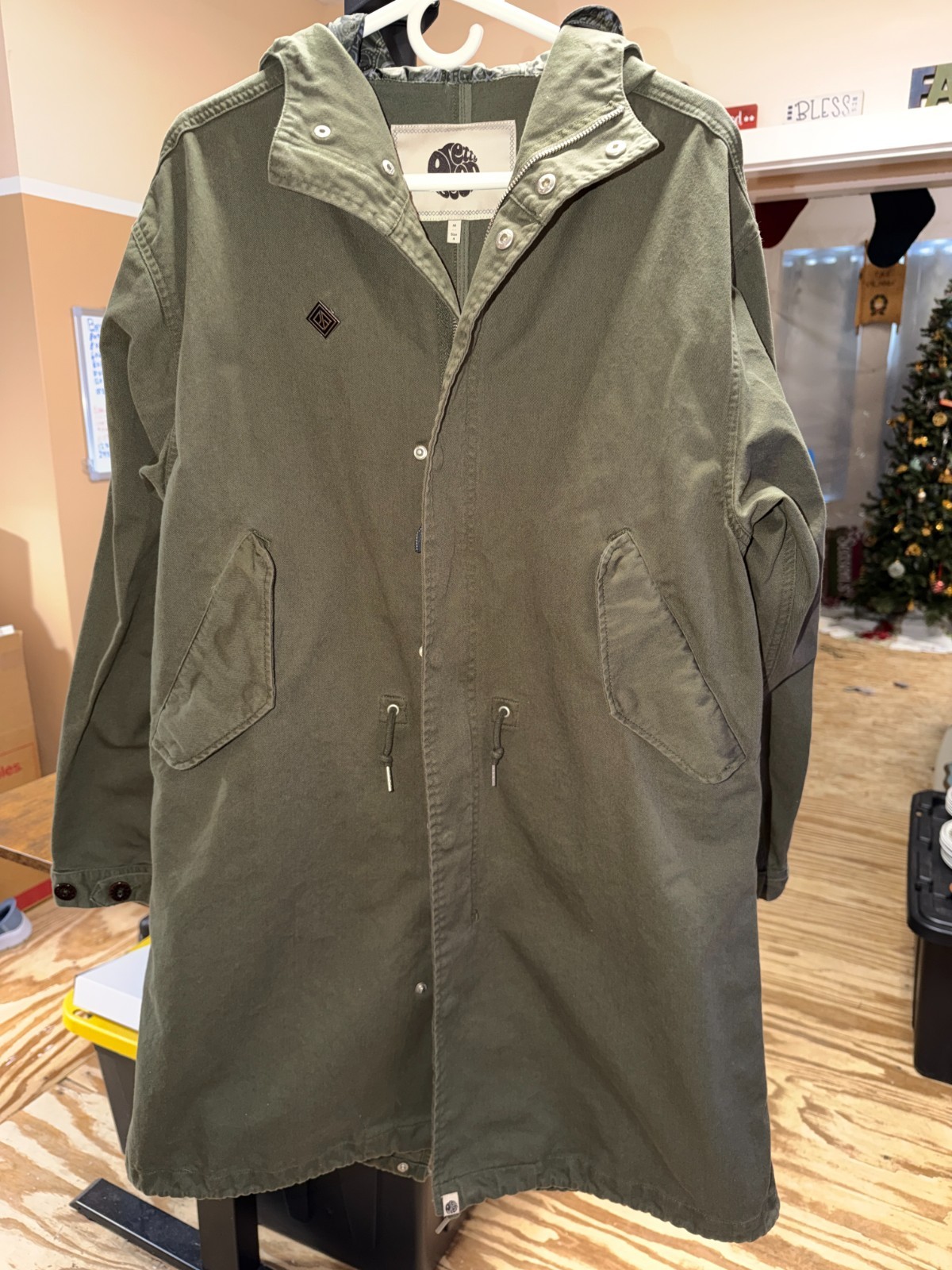 Pretty Green 100% Cotton Fishtail Retro Men's M Hooded long 