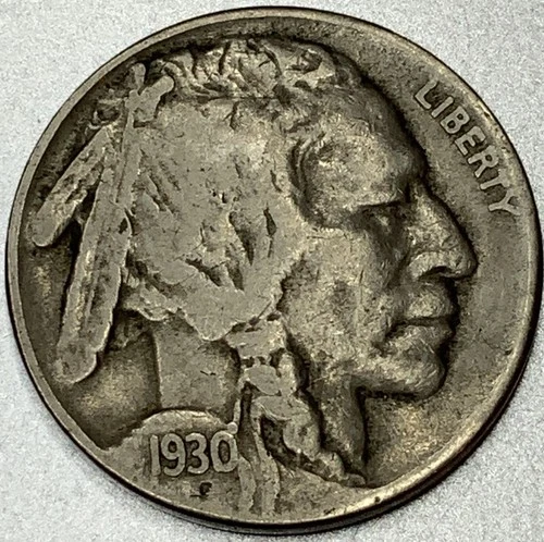 1930-S Buffalo Nickel 5C 5 Cents San Francisco Mint F/VF Fine - Very Fine ST294