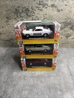 M2 Machines 1:64 Scale Ford Mustang Diecast Car Lot (3 Cars) - Boss 429 & Mach 1
