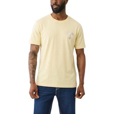 Image of True Religion 700457 Mens T Shirts Embossed Foil Buddha Face Logo Cotton Tee