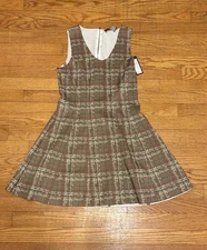 Brown And Red Plaid Romeo And Juliet Couture Fit And Flare Dress Size Small NWT