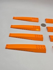 LEGO 45301 Wedge Wing Plate 16x4 Triple Curved with Reinforcement Lot x8 Orange
