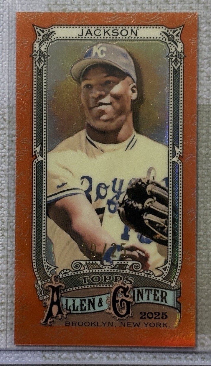2025 Bo Jackson Topps Allen & Ginter Mini Orange Foil Filigree #19/25 SP Beauty