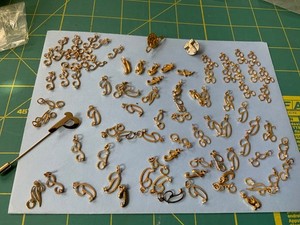 85 Piece, Bulk Lot Gold Tone Letter Charms / Pendants ~DIY Jewelry!! D R G P pin